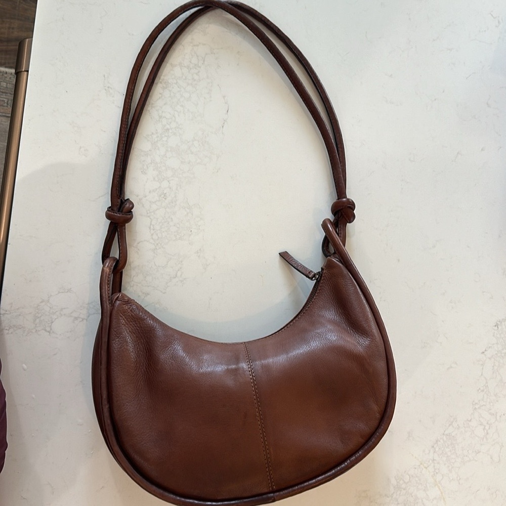 Leather crescent bag